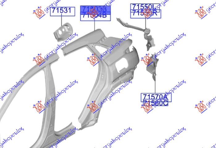 ZADNJI BLATOBRAN HYUNDAI KONA 2017-2020 (0S/0SE/0SI)