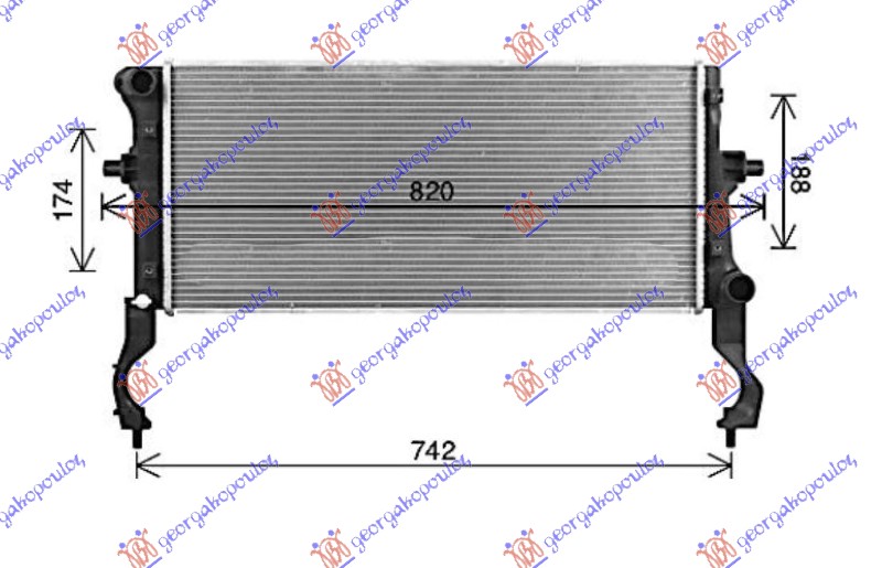 HLADNJAK MOTORA 1.0/1.6 T-GDI BENZIN (MANUELNI/AUTOMATSKI) (650x300) HYUNDAI KONA 2017-2020 (0S/0SE/0SI)