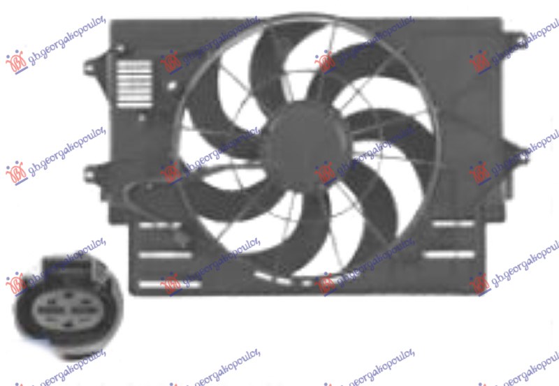 VENTILATOR KOMPLET 1.0/1.6 BENZIN (2 PIN) HYUNDAI KONA 2017-2020 (0S/0SE/0SI)