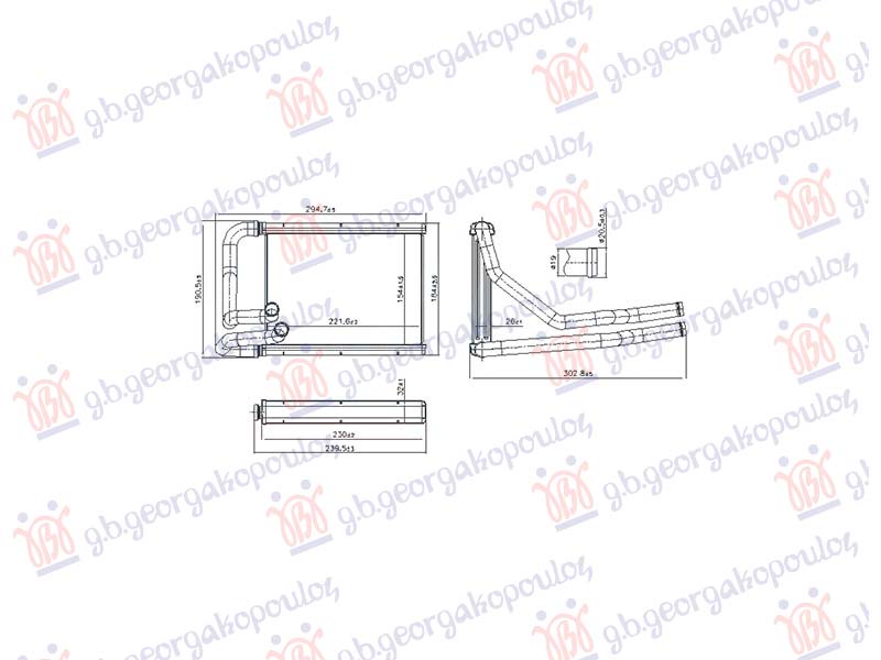 GREJAC KABINE 1.0/1.6 ZA SVE MODELE (MAN/AUTO) (153x222) (NISSENS) HYUNDAI KONA 2017-2020 (0S/0SE/0SI)