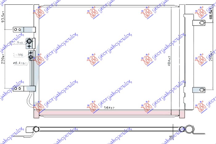 HLADNJAK KLIME 1.6 BENZIN/HIBRID (520x405x16) (KOYO) KIA NIRO 2016-2022 (DE)