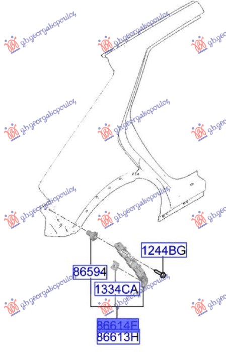 NOSAC ZADNJEG BRANIKA BOCNI PLASTICNI (ORIGINALNI) HYUNDAI IONIQ 5 2021- (NE)