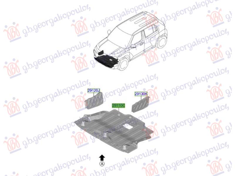 ZASTITA MOTORA PREDNJA PLASTICNA (ORIGINALNI) HYUNDAI INSTER 2024- (AX1)