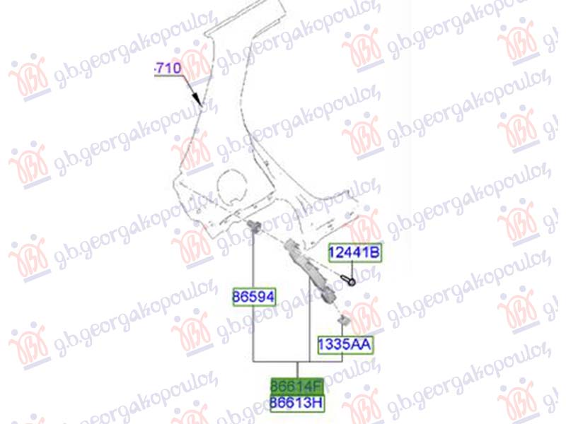 NOSAC ZADNJEG BRANIKA BOCNI PLASTICNI (ORIGINALNI) HYUNDAI INSTER 2024- (AX1)