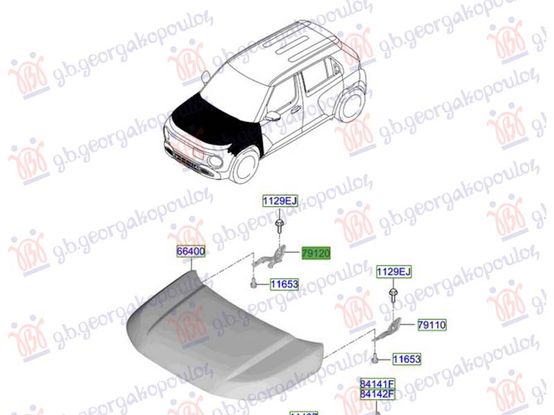 MAKAZE HAUBE (ORIGINALNI) HYUNDAI INSTER 2024- (AX1)