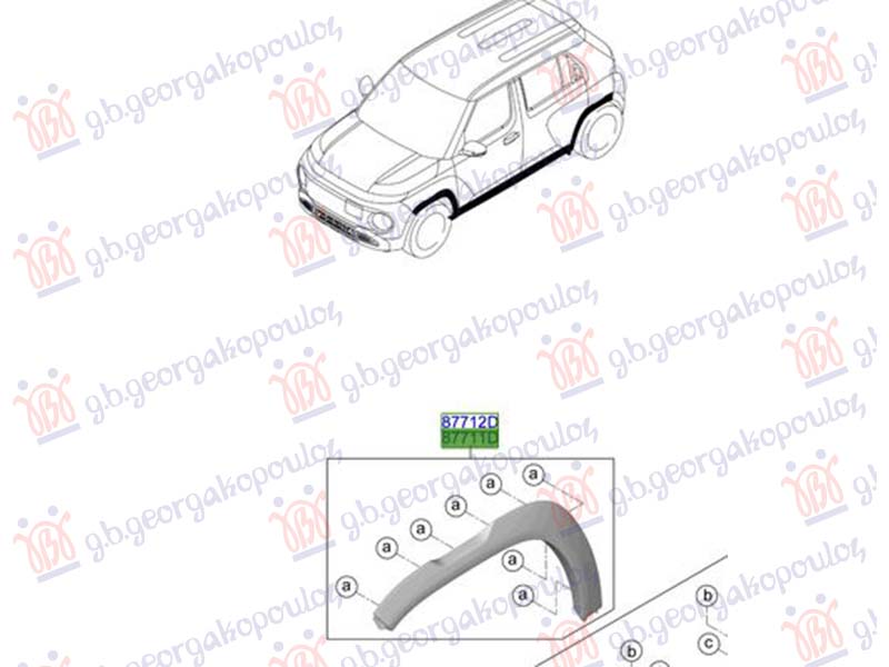 RUB PLASTICNI PREDNJEG BLATOBRANA (ORIGINALNI) HYUNDAI INSTER 2024- (AX1)