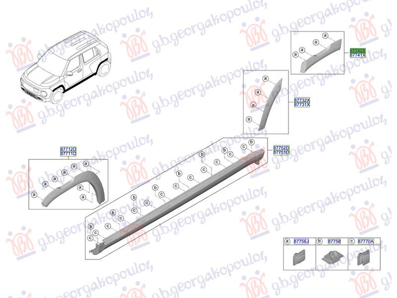 RUB PLASTICNI ZADNJEG BLATOBRANA (ORIGINALNI) HYUNDAI INSTER 2024- (AX1)
