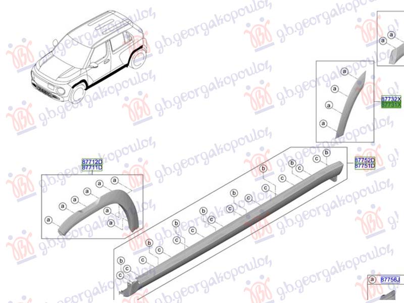 RUB PLASTICNI ZADNJIH VRATA (ORIGINALNI) HYUNDAI INSTER 2024- (AX1)