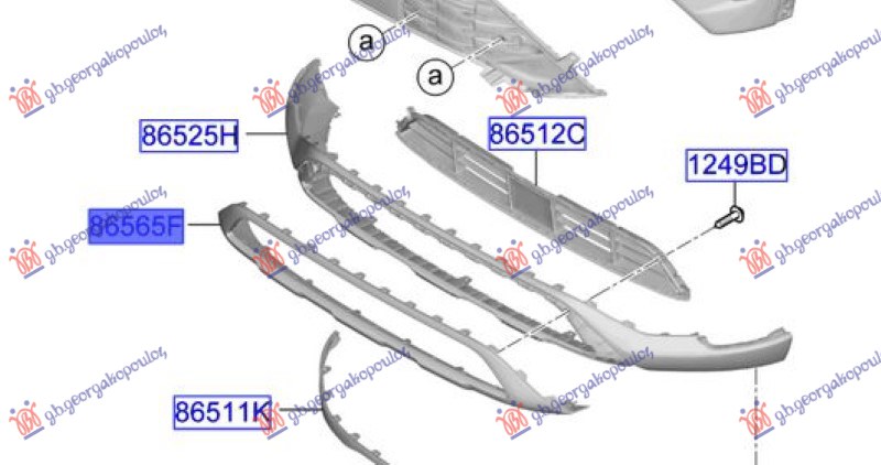 LAJSNA PREDNJEG BRANIKA DONJA (OVKIR MASKE) (ORIGINALNI) HYUNDAI BAYON 2021-2024 (BC3)