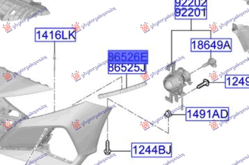 NOSAC PREDNJEG BRANIKA BOCNI PLASTICNI (ORIGINALNI) HYUNDAI BAYON 2021-2024 (BC3)