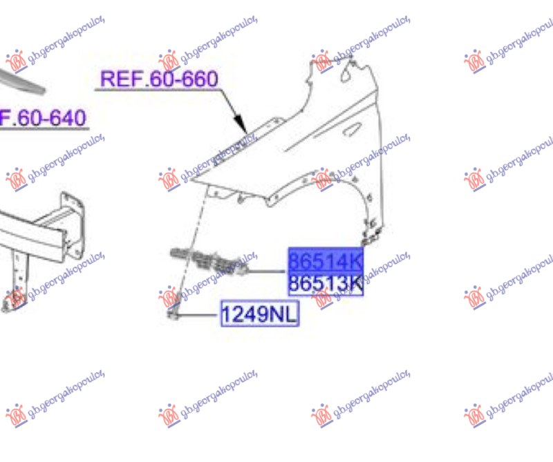 NOSAC BLATOBRANA BOCNI PLASTICNI (ORIGINALNI) HYUNDAI BAYON 2021-2024 (BC3)