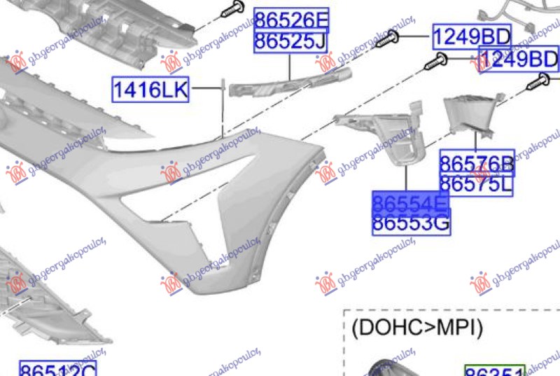 RESETKA PREDNJEG BRANIKA (ORIGINALNI) HYUNDAI BAYON 2021-2024 (BC3)