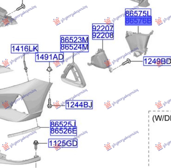 USMERIVAC VAZDUHA PREDNJEG BRANIKA (ORIGINALNI) HYUNDAI BAYON 2021-2024 (BC3)