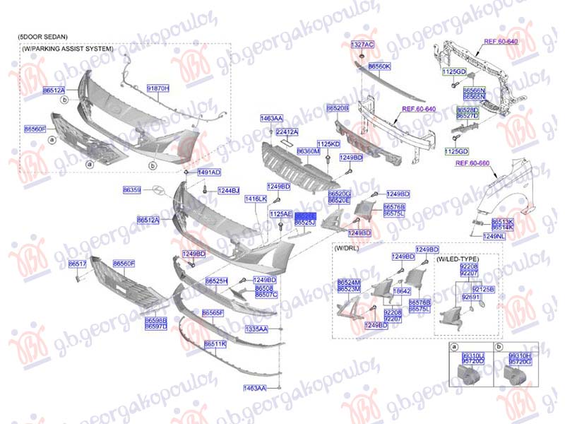 NOSAC PREDNJEG BRANIKA GORNJI BOCNI PLASTICNI (ORIGINALNI) HYUNDAI BAYON 2024- (BC3)