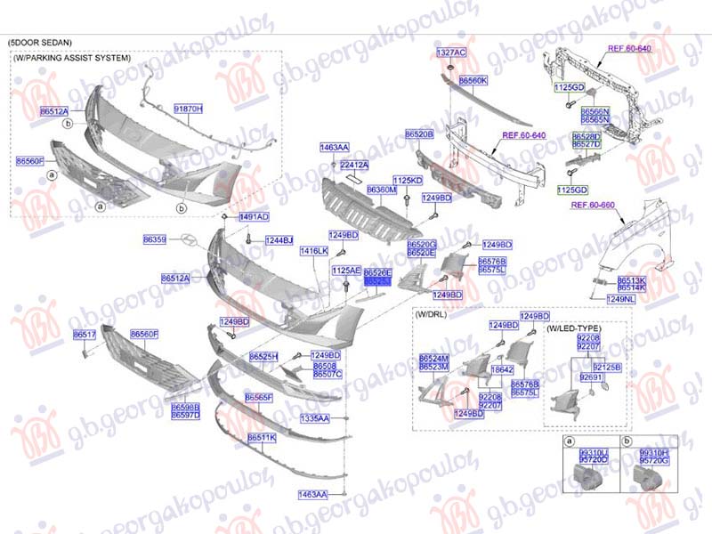 NOSAC PREDNJEG BRANIKA GORNJI BOCNI PLASTICNI (ORIGINALNI) HYUNDAI BAYON 2024- (BC3)
