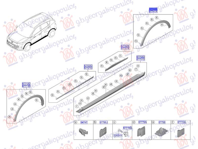 RUB PLASTICNI ZADNJEG BLATOBRANA (ORIGINALNI) HYUNDAI BAYON 2021-2024 (BC3)