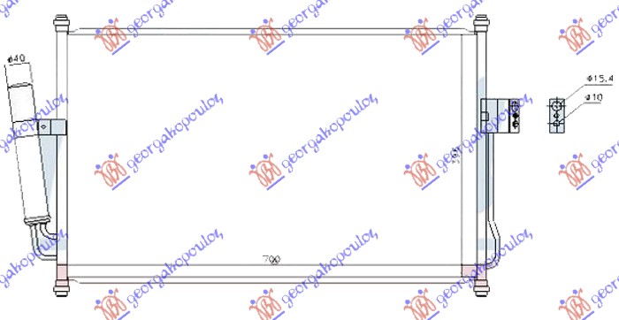 HLADNJAK KLIME 2.5/3.0 TD (650x420x12) (KOYO) ISUZU P/U D-MAX 2016-2020 (TFR/TFS)