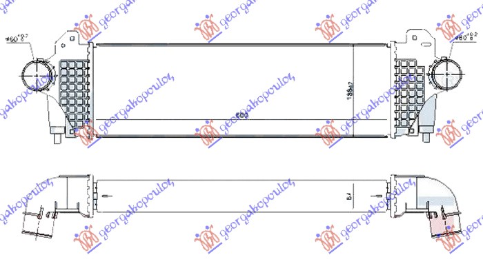 HLADNJAK INTERKULERA 3.0 TD (600x190x64) IVECO DAILY 2011-2014