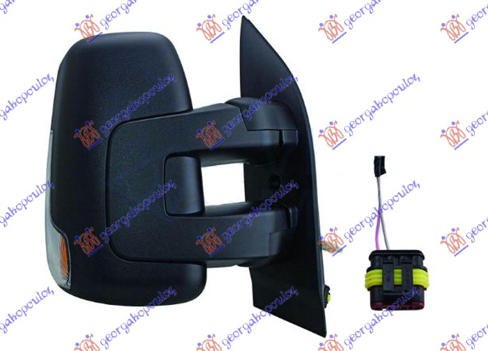 RETROVIZOR MEHANICKI KRATKI (MIGAVAC W16W) (STAKLO ZA MRTAV UGAO) (2 PIN) (KONVEKSNO STAKLO) IVECO DAILY 2014-2019
