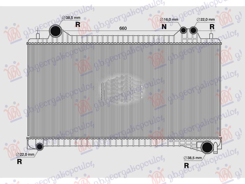 HLADNJAK MOTORA 2.0 BENZIN/DIZEL (AUTO) (440x711) (NISSENS) JAGUAR XF 2015- (X260)