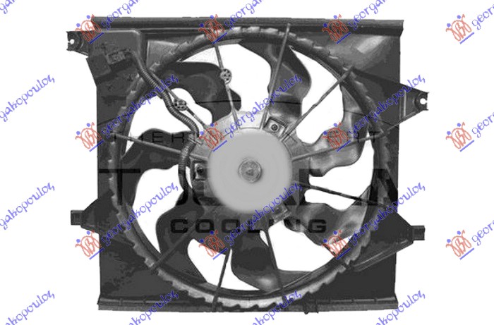 VENTILATOR KOMPLET (1.6 CRDi DIZEL) (390mm) (3 PIN) KIA SOUL 2008-2011 (AM)