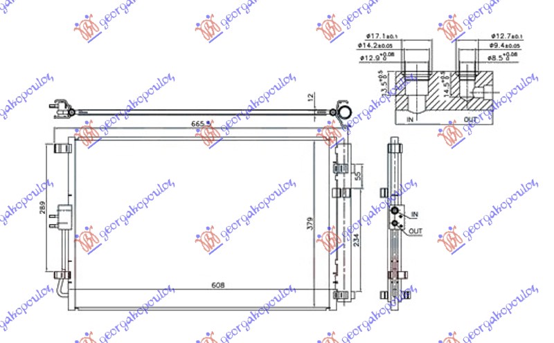 HLADNJAK KLIME ZA SVE MODELE BENZIN (550x400x12) KIA SOUL 2016-2019 (PS)