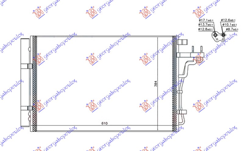 HLADNJAK KLIME ZA SVE MODELE BENZIN (550x400x12) KIA SOUL 2016-2019 (PS)