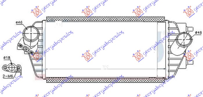 HLADNJAK INTERKULERA 1.7 CRDi DIZEL (350x160x90) KIA CARENS 2013- (UN)