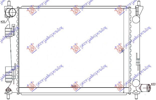 HLADNJAK MOTORA BENZIN (500x385x12) (NRF) HYUNDAI ACCENT 2014-2018 (EXPORT TYPE)