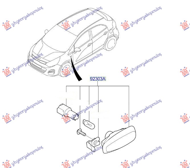 MIGAVAC U KRILU (ORIGINALNI) KIA STONIC 2017-2025 (YB)