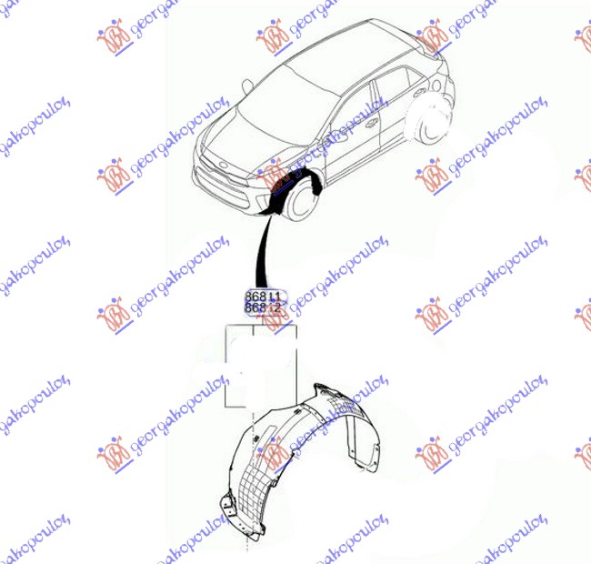 POTKRILO (O) KIA RIO H/B 17-20