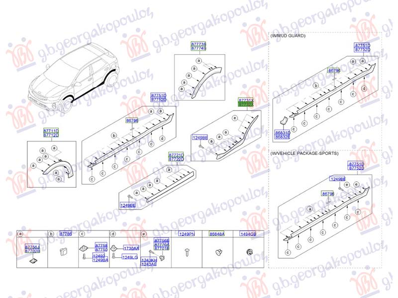 LAJSNA ZADNJIH VRATA (ORIGINALNI) KIA RIO H/B 2017-2020 (YB/SC/FB)