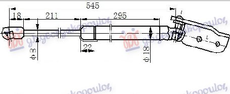 AMORTIZER GEPEK VRATA (546L-600N) KIA SPORTAGE 2015-2018 (QL/QLE)