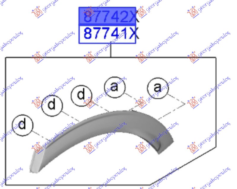 RUB PLASTICNI ZADNJEG BLATOBRANA (ORIGINALNI) KIA SPORTAGE 2022-2025 (NQ5)