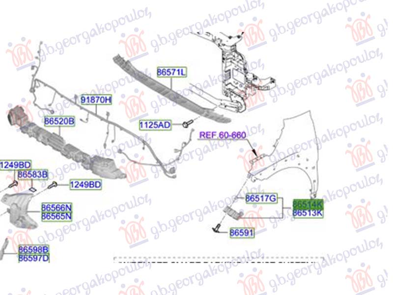 NOSAC PREDNJEG BRANIKA BOCNI PLASTICNI (ORIGINALNI) KIA EV3 2024-