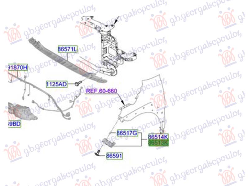 NOSAC PREDNJEG BRANIKA BOCNI PLASTICNI (ORIGINALNI) KIA EV3 2024-