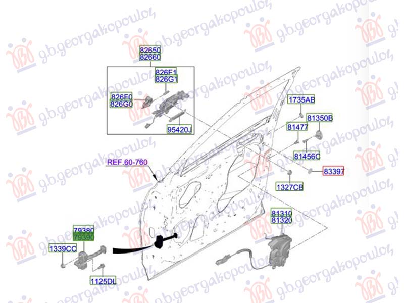 GRANICNIK PREDNJIH VRATA (ORIGINALNI) KIA EV3 2024-
