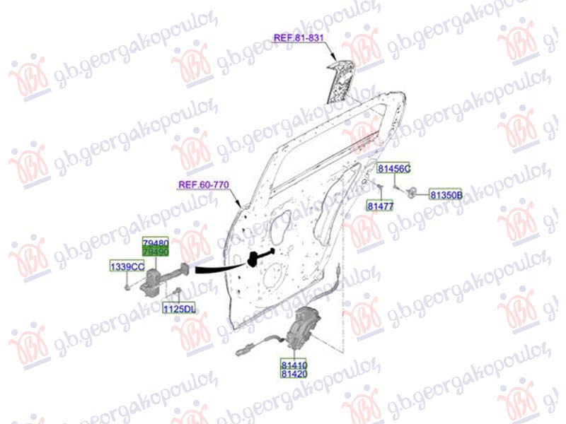 GRANICNIK ZADNJIH VRATA (ORIGINALNI) KIA EV3 2024-