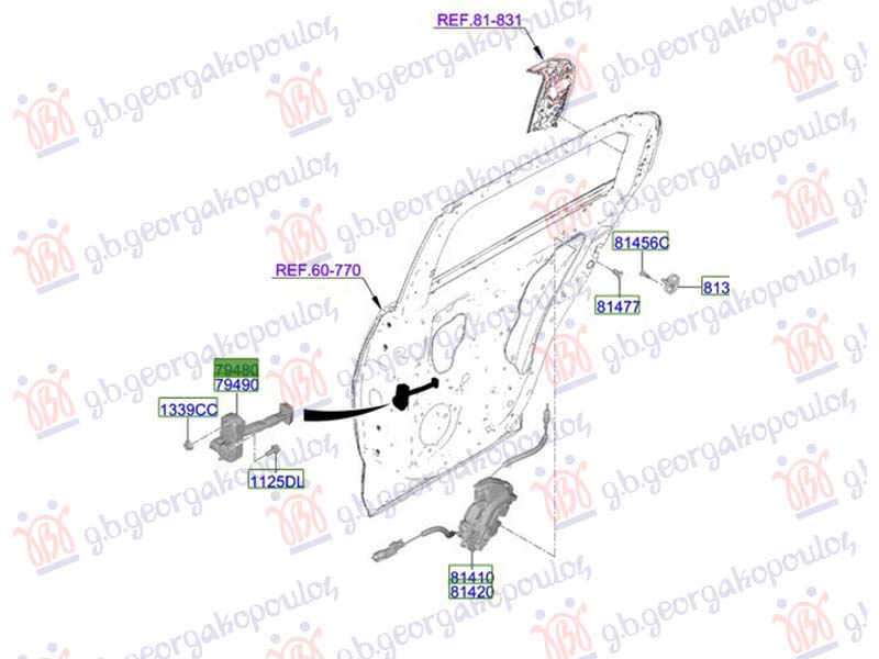 GRANICNIK ZADNJIH VRATA (ORIGINALNI) KIA EV3 2024-