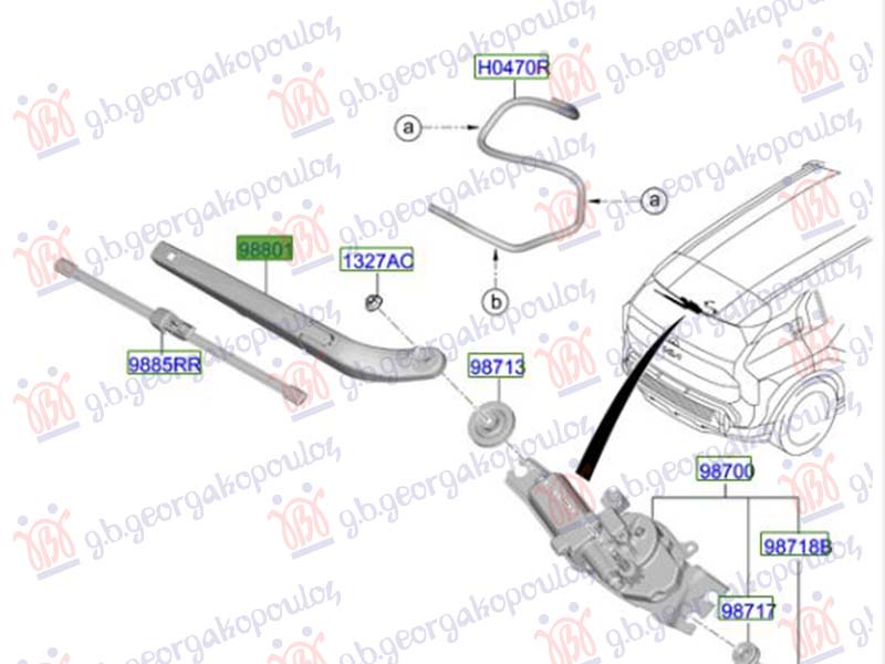 ZADNJI BRISAC KOMPLET (ORIGINALNI) KIA EV3 2024-