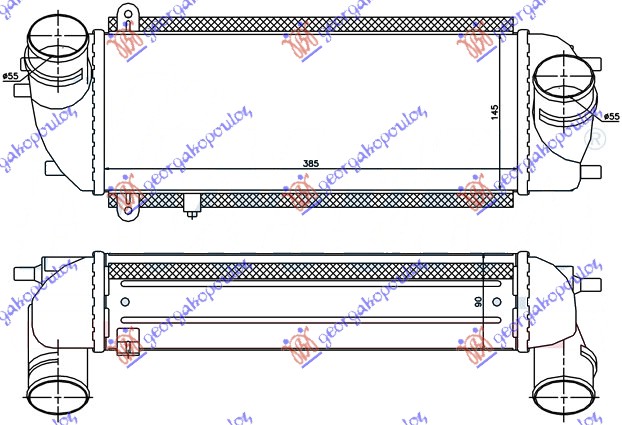HLADNJAK INTERKULERA 2.0-2.2 CRDi (385x145x90) KIA SORENTO 2009-2012 (XM)