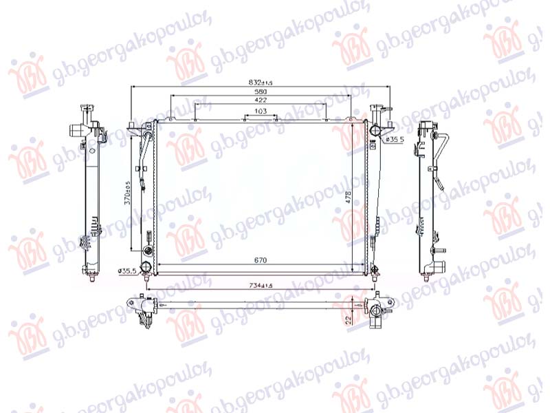 HLADNJAK MOTORA 2.4 BENZIN (MAN/AUTO) (670x480) KIA SORENTO 2009-2012 (XM)