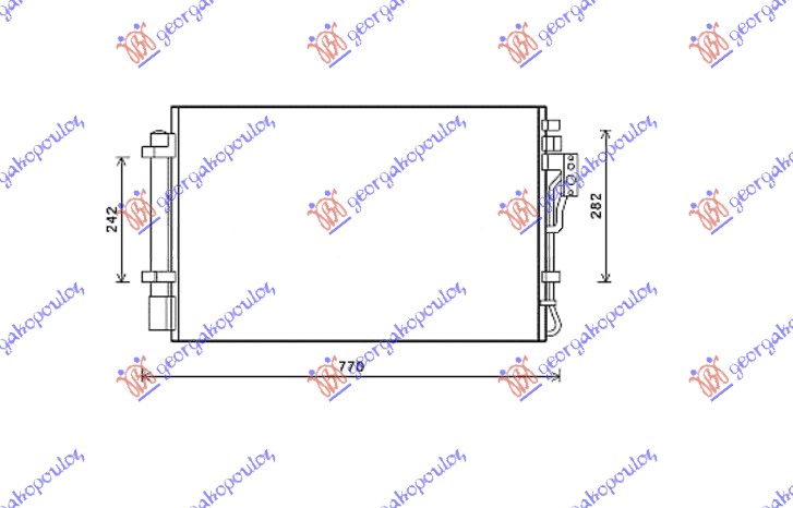 HLADNJAK KLIME 2.4 BENZIN (665x425) HYUNDAI SANTA FE 2009-2012 (CM)