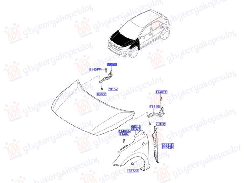 MAKAZE HAUBE (ORIGINALNI) KIA STONIC 2017-2025 (YB)