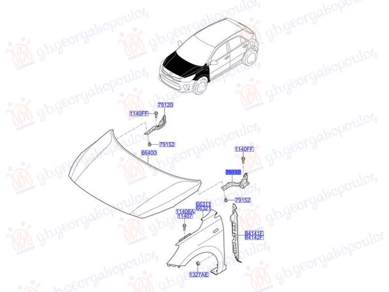 MAKAZE HAUBE (ORIGINALNI) KIA STONIC 2017-2025 (YB)
