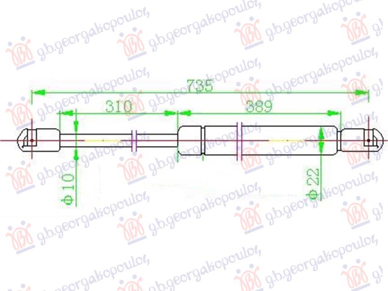 AMORTIZER GEPEK VRATA (737L-725N) KIA CARNIVAL 1998-2006 (UP/FL/GQ)