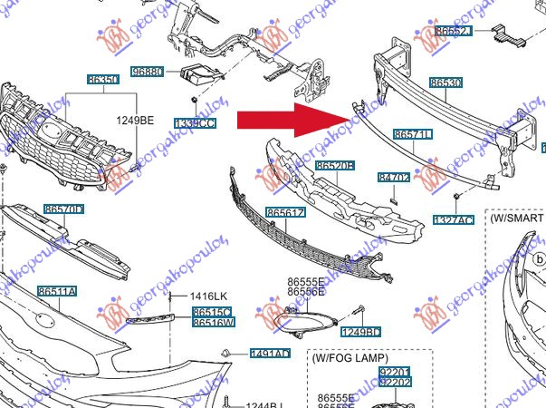 SINA PREDNJEG BRANIKA DONJA (ORIGINALNI) KIA PROCEED 3D 2013-2015 (JD)