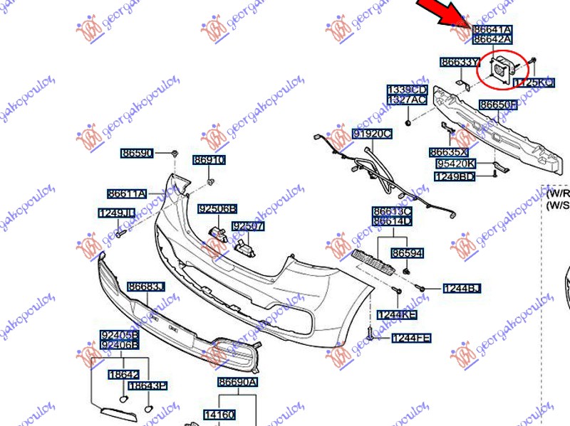 NOSAC SINE ZADNJEG BRANIKA (ORIGINALNI) KIA PROCEED 3D 2013-2015 (JD)
