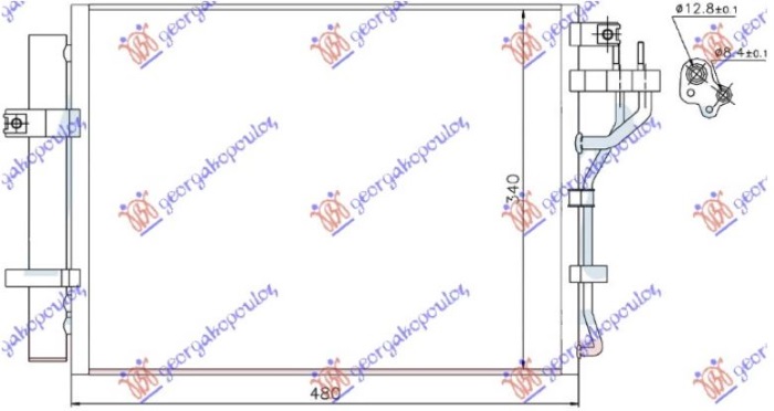 HLADNJAK KLIME ZA SVE MODELSE BENZIN (440x340x16) (NRF) KIA PICANTO 2011-2015 (TA)