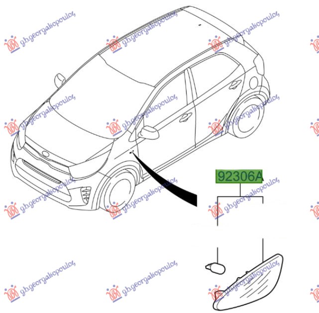 MIGAVAC U KRILU (ORIGINALNI) KIA PICANTO 2017-2024 (JA)